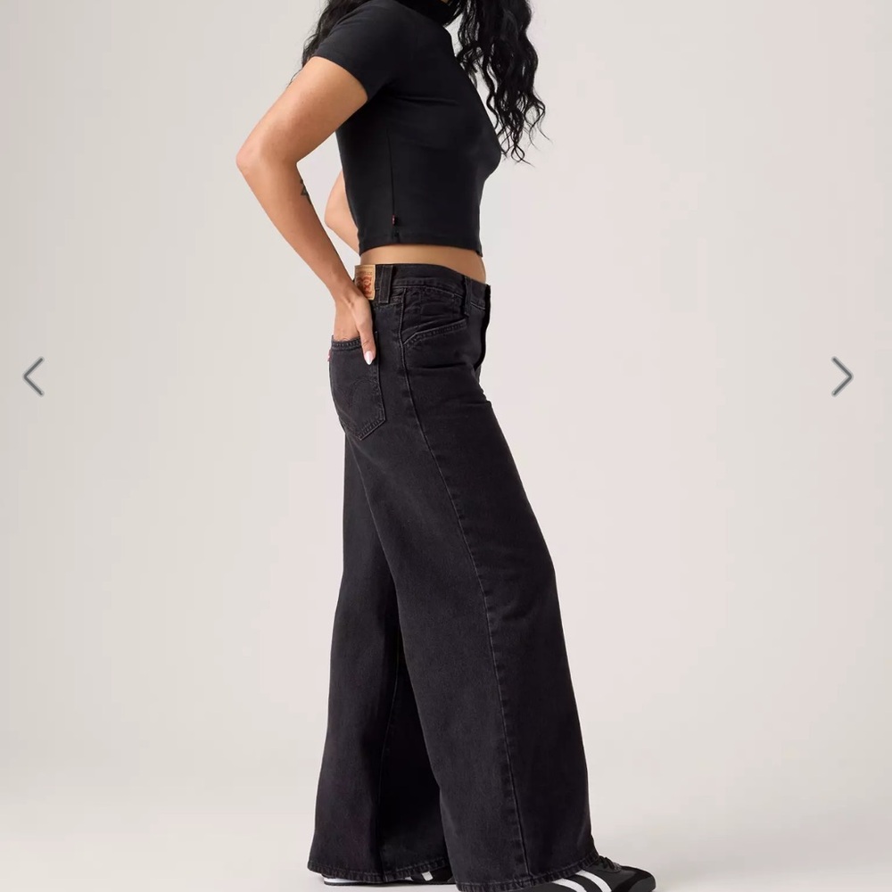 Levi’s 94 Baggy Wide Leg Jean in washed over exposure black size 28 - Picture 3 of 11